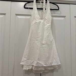 Bershka White Dress with Halter Neck